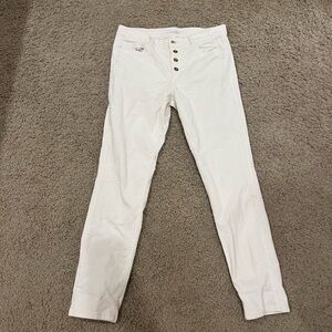 LOFT Cream Skinny Corduroys Size 8